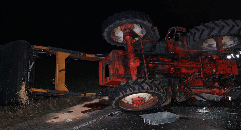 Der Traktorfahrer, ein Mann aus Stemwede, klagte sp&auml;ter &uuml;ber Schmerzen.